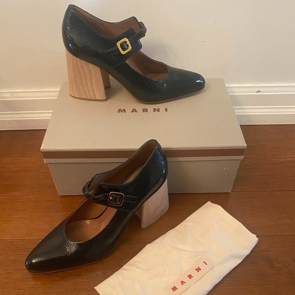 Rare Turquoise Marni Chunky Heels - Picture 1 of 4